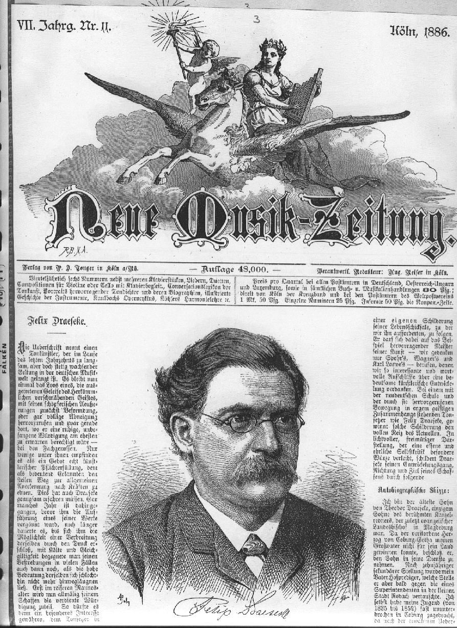 Felix Draeseke: Autobiographische Skizze Neu Musik Zeitung 1886 