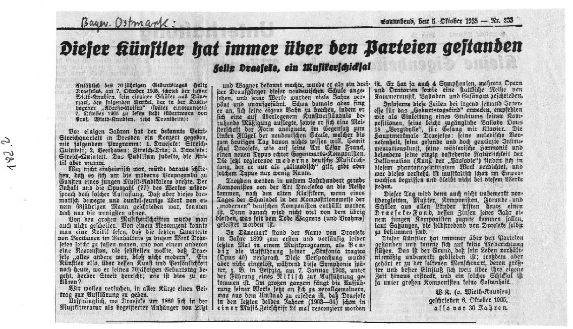 Erich Roeder: Die letzte Spitzenleistung des Jahrhundert (1935); Wieth-Knudsen: Dieser Künstier hat immer über den Parteien