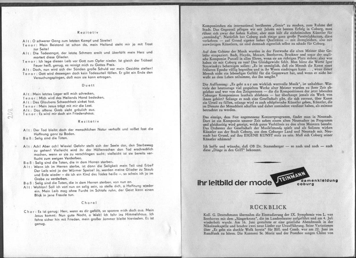 Felix Draeseke, Requiem h-moll, op. 22 (DDR Erstauffuhrung - Feb 1970); Hans Sternberg: Kennen Sie Draeseke? Kritische Betrachtung