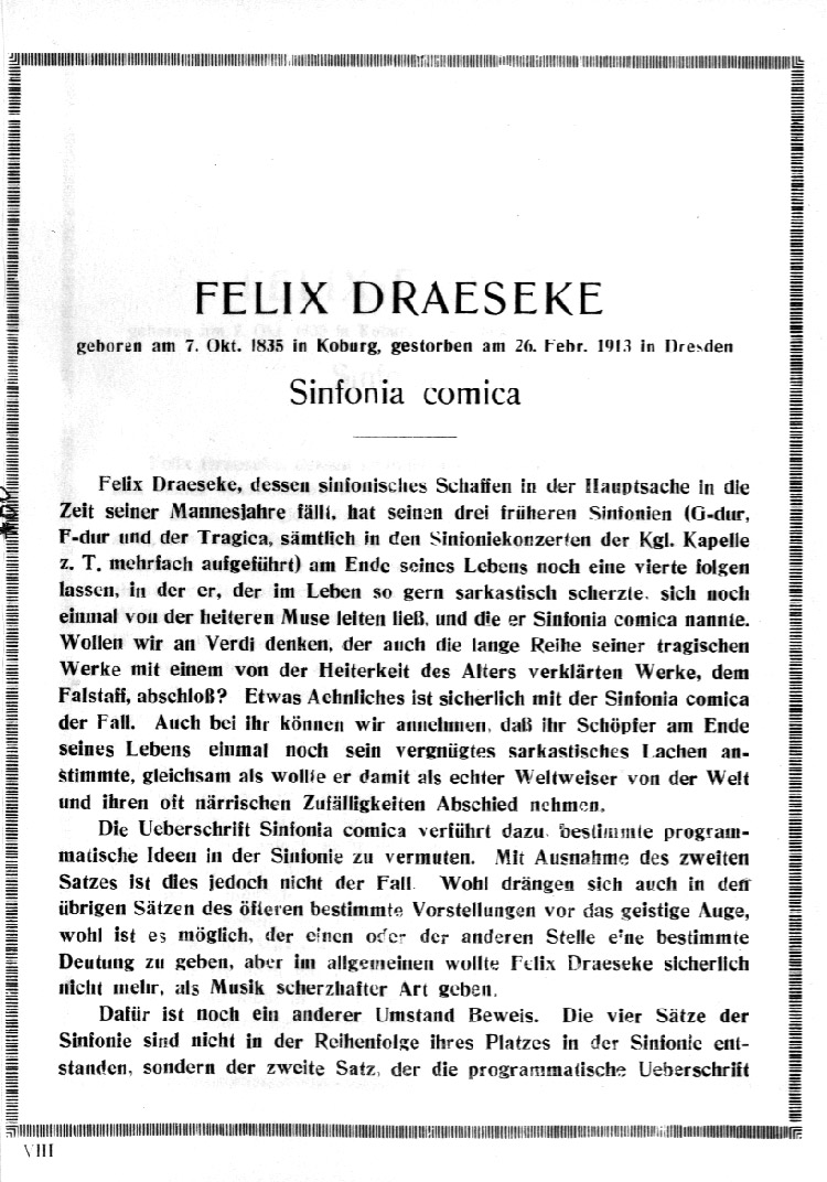 Program Booklet: Premiere Sinfonia comica, 6 Feb 1914, Hoftheater Dresden, Hermann Kutzschbach