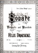 Cover to the score of the Draeseke Cello Sonata