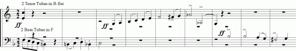 Example 3: Jubel-Ouvertüre : 7 mm. after rehearsal no. 9 
